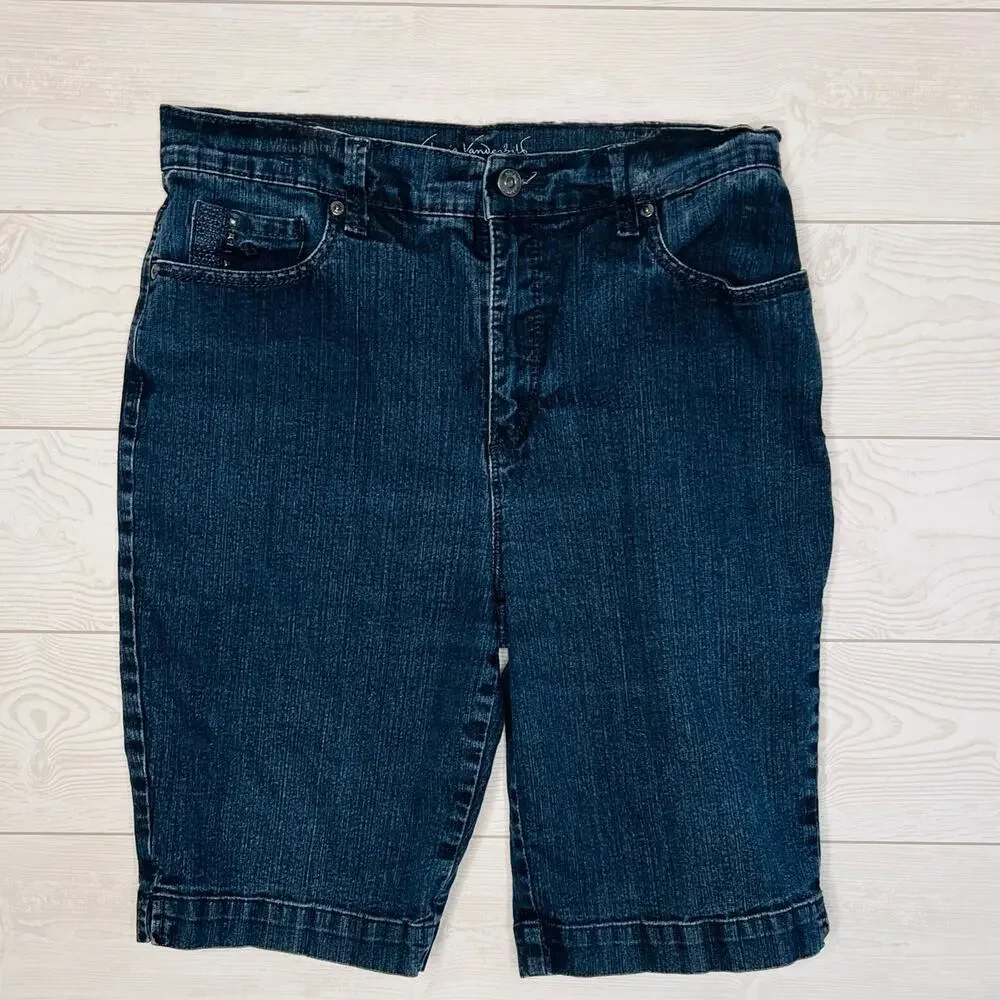 Gloria Vanderbilt Amanda Bermuda Denim Shorts Blue Women's Size 8